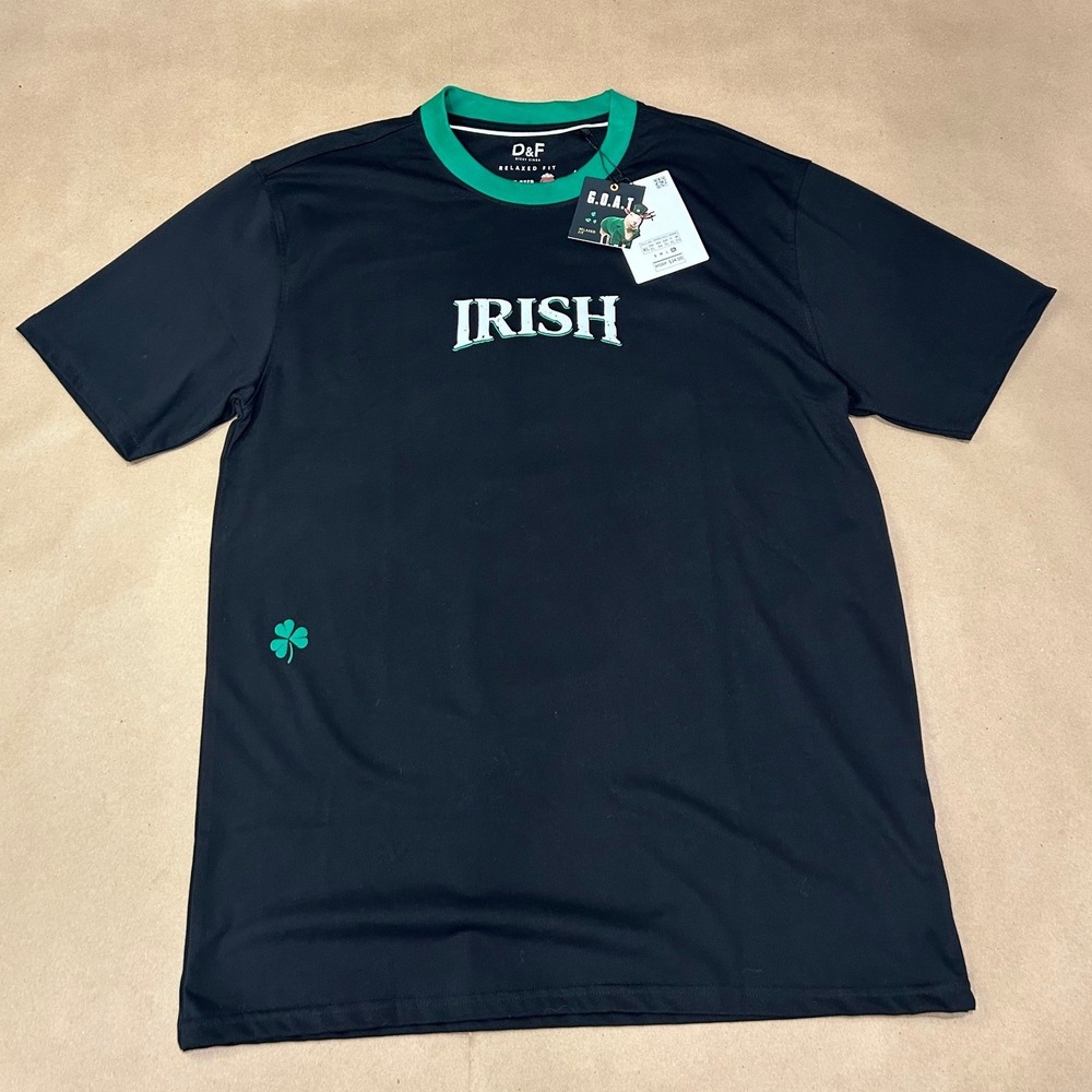 D&F Ricky‎ Sing Black Green Relaxed Fit Irish Graphic T Shirt Mens XL
